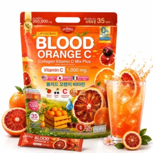 مايكيو بلود أورنج فيتامين C 1000 مجم مع الكولاجين – 35 كيس | Mikeo Blood Orange Vitamin C Collagen