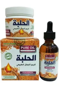 كريم وسيروم الحلبة لتسمين الوجه والخدود